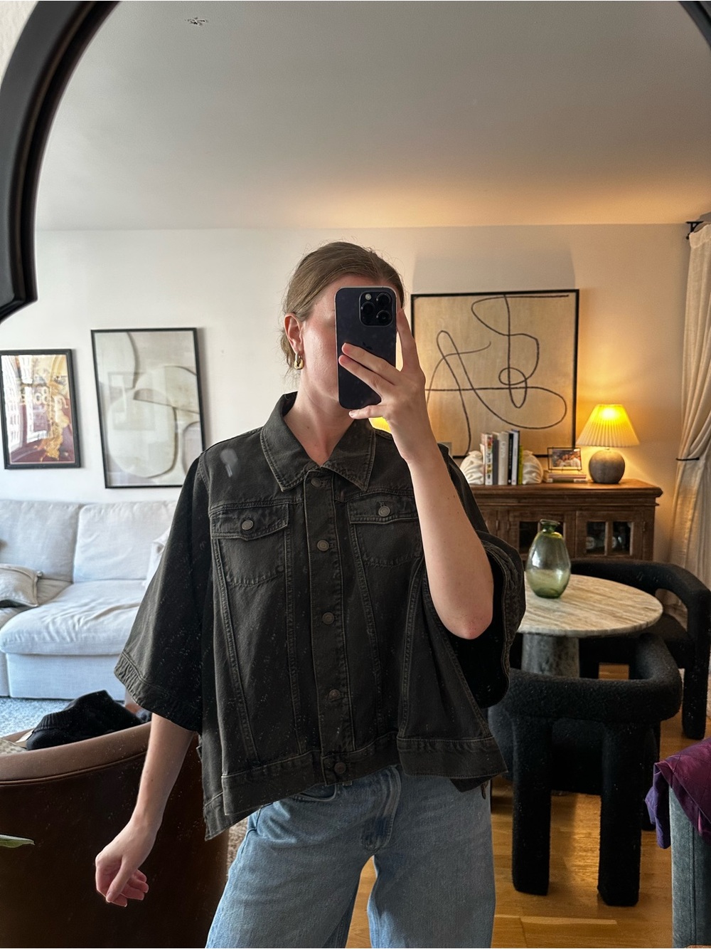 COS Oversized Black Denim Cape